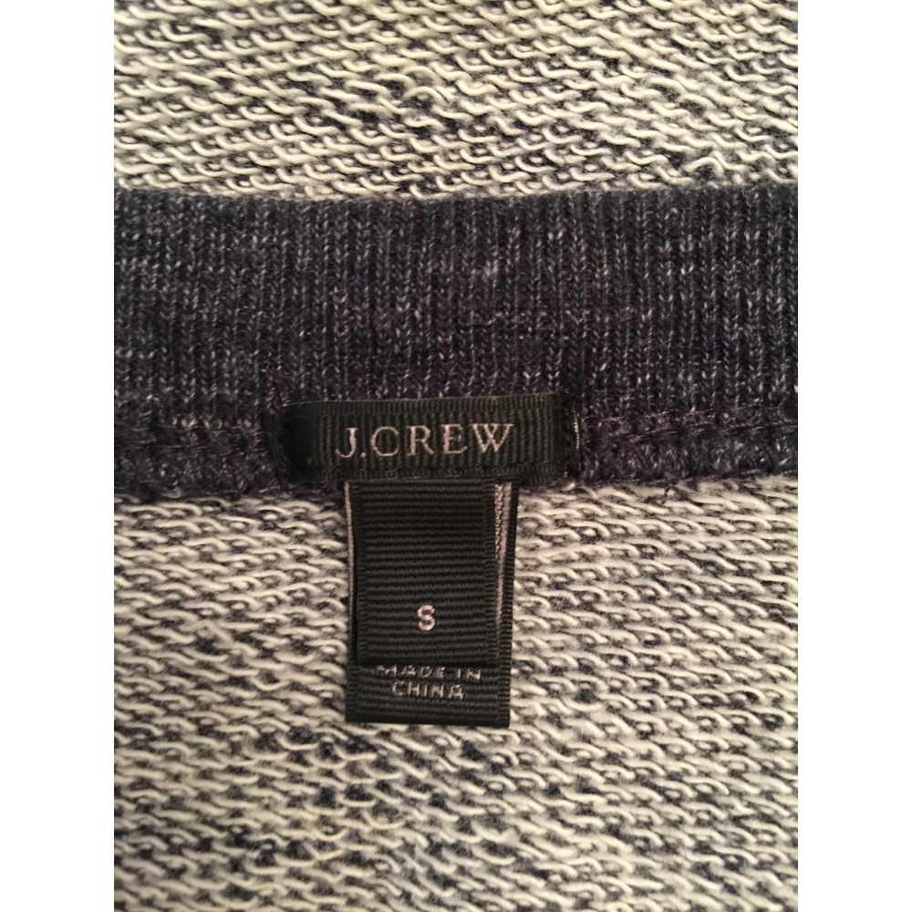 J. Crew Womens Sweatshirt Top Sz Small Navy Blue Short Sleeve Crew Embellished - Picture 2 of 12